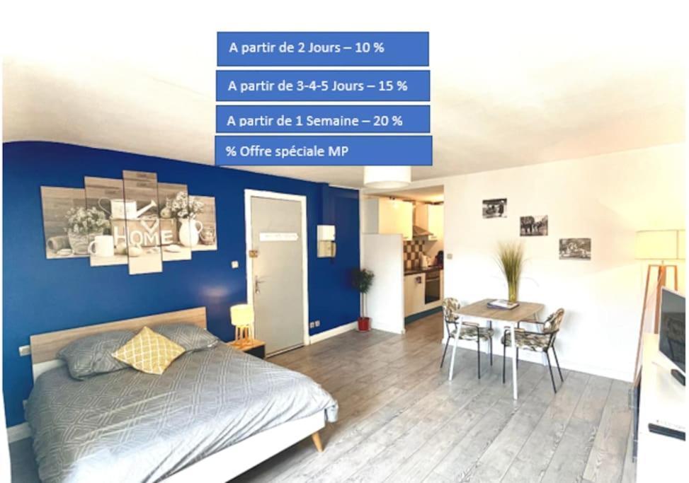 Appartement Entier Moissac Centre 30 M2 Calme Avec Cour Interieure Pour Velos A 50M Du Marche De 穆瓦萨克 外观 照片